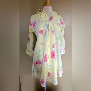 NWOT Lauren Ralph Lauren pastel floral button down night shirt